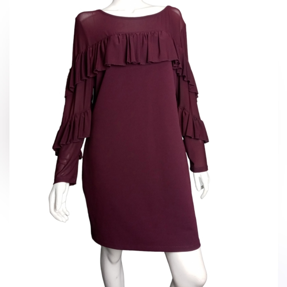 🆕 Haute Monde Burgundy Ruffle sleeves